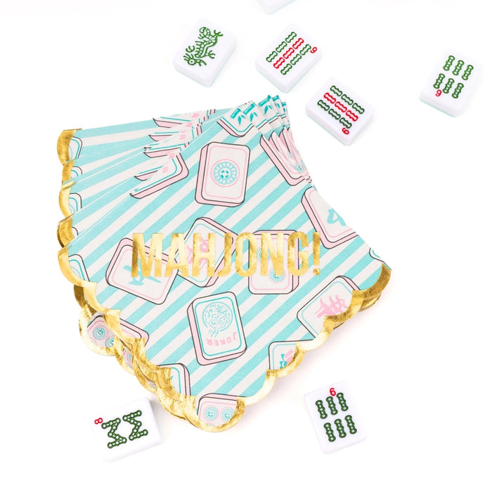 Mahjong Striped Beverage Napkins