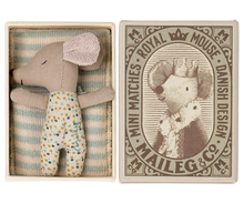 Load image into Gallery viewer, Maileg Sleepy Wakey Baby, Blue Mouse