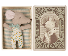 Load image into Gallery viewer, Maileg Sleepy Wakey Baby, Blue Mouse