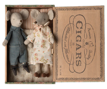 Load image into Gallery viewer, Maileg Grandma &amp; Grandpa Mice in Cigarbox