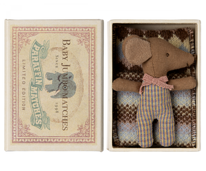 Maileg Sleepy Wakey Baby Mouse In Matchbox | Rose