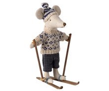 Load image into Gallery viewer, Maileg Winter Mouse With Ski Set | Dad Blue