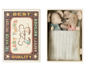 Maileg Twins Baby Mice in Matchbox