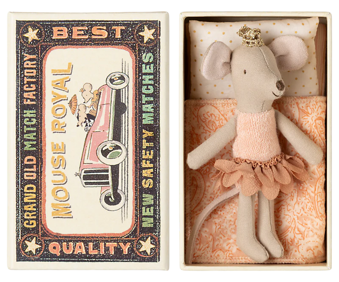 Maileg Princess Mouse Little Sister in Matchbox