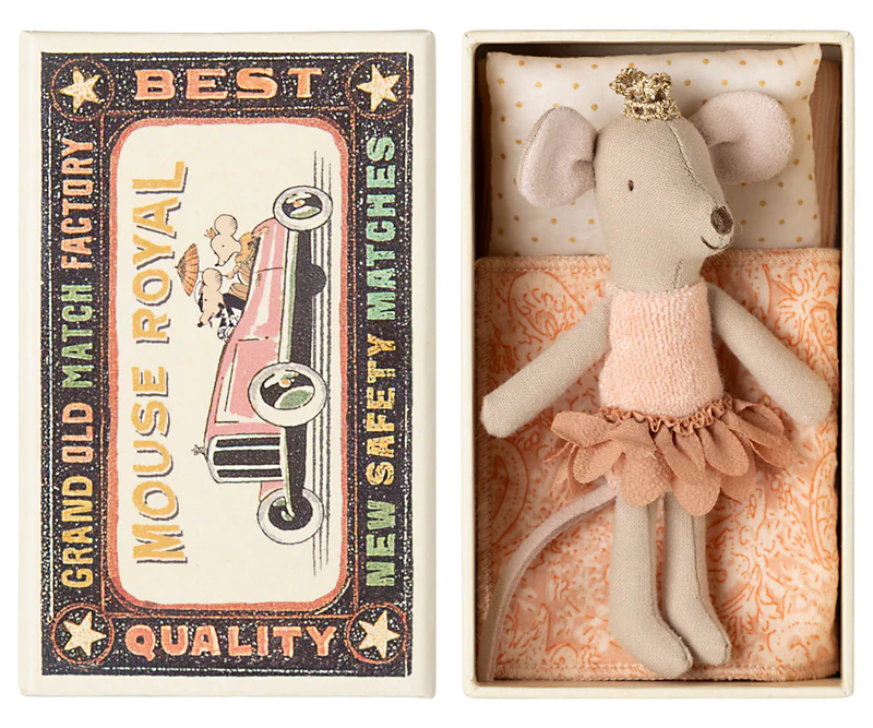 Maileg Princess Mouse Little Sister in Matchbox