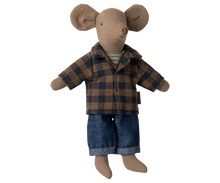 Load image into Gallery viewer, Maileg Dad Mouse Light Brown | w\Jeans and Plaid Shirt