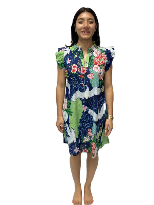 Crane Chinoiserie Shirt Dress | Navy