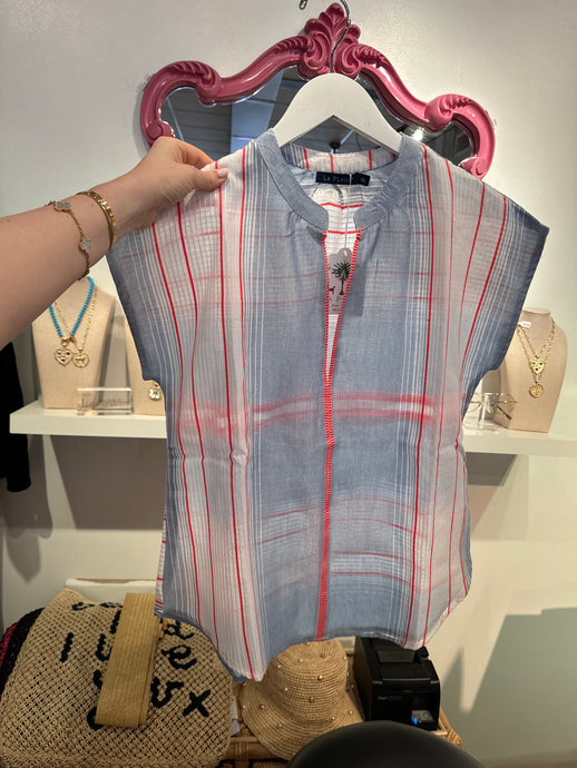La Plage Shore Top | Chambray Neon