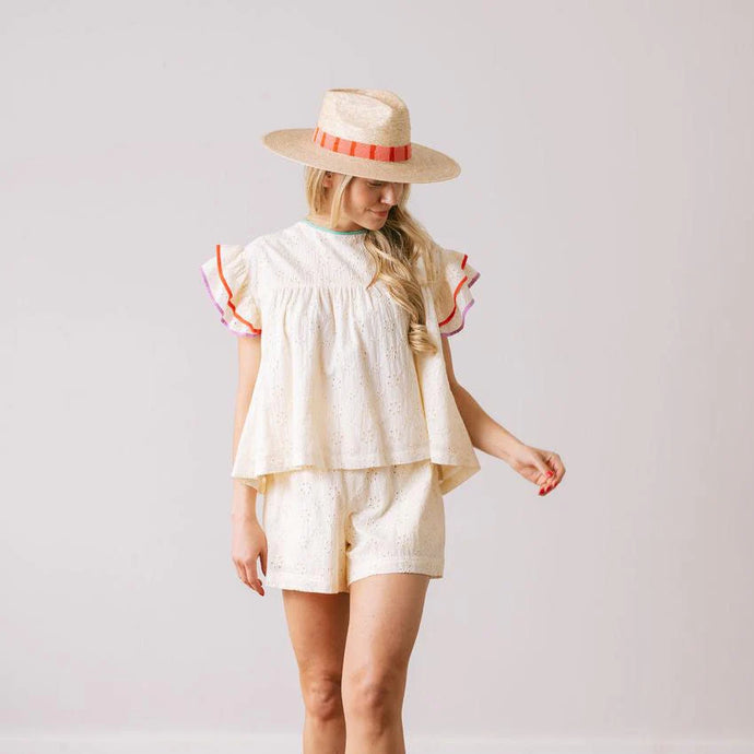Sunshine Tienda Ivory Eyelet Lottie Top