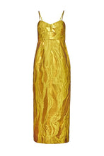 Load image into Gallery viewer, Hunter Bell Amal Dress | Gilded Jacuard