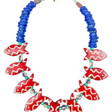 Load image into Gallery viewer, Twine &amp; Twig Cape Cod Red White &amp; Blue Fish Necklace