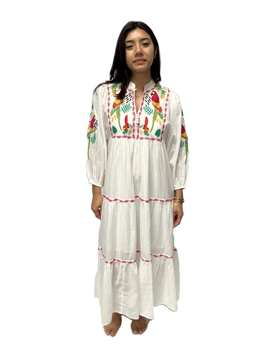 Viva Embroidered Maxi Dress | White