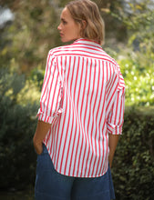 Load image into Gallery viewer, Frank &amp; Eileen | Eileen Relaxed Button-Up | White &amp; Red Stripe