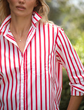 Load image into Gallery viewer, Frank &amp; Eileen | Eileen Relaxed Button-Up | White &amp; Red Stripe