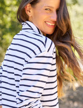 Load image into Gallery viewer, Frank &amp; Eileen Patrick Popover Henley Tee | Wide Navy French Stripe