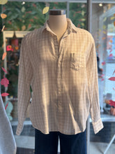 Load image into Gallery viewer, FINAL SALE Frank &amp; Eileen | Eileen Relaxed Button Down Cream Camel Check Flannel Italian Touch Cashmere