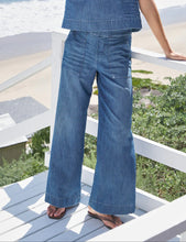 Load image into Gallery viewer, Frank &amp; Eileen Madeline Patch Pocket Pull On Pant | Famous Denim Distressed Indigo Wash