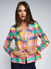 Load image into Gallery viewer, Vilagallo Multicolor Gingham Plaid Jacket