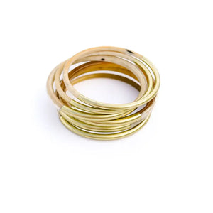 Light Horn Metallic Bangle Set