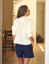Load image into Gallery viewer, Monterey Pointelle Rolled Funnel Neck Sweater | Ivory