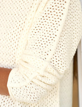 Load image into Gallery viewer, Monterey Pointelle Rolled Funnel Neck Sweater | Ivory