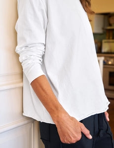 Frank & Eileen Quinn Long-Sleeve Crewneck Tee | White – Cat & Kate