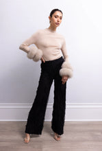 Load image into Gallery viewer, Lisa Maree Samara Removable Fur Cuff Wool Sweater | Tan