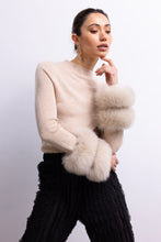 Load image into Gallery viewer, Lisa Maree Samara Removable Fur Cuff Wool Sweater | Tan