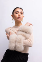 Load image into Gallery viewer, Lisa Maree Samara Removable Fur Cuff Wool Sweater | Tan