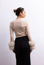 Load image into Gallery viewer, Lisa Maree Samara Removable Fur Cuff Wool Sweater | Tan