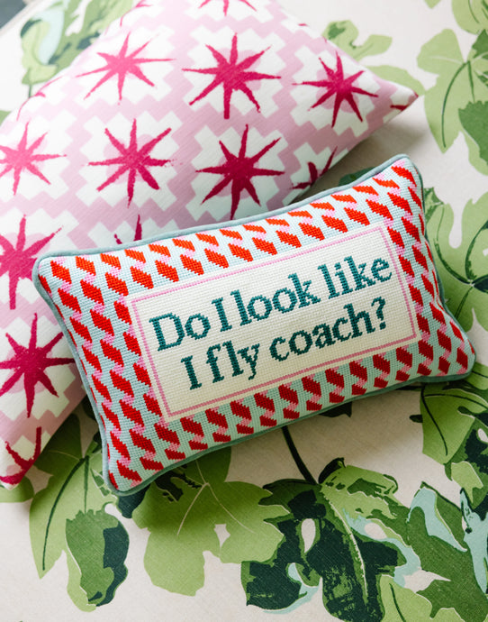 Do I Look Like I Fly Coach? Needlepoint Pillow