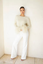 Load image into Gallery viewer, Lisa Maree Sunrise Removable Wool Cuff Cashmere Sweater | Cream