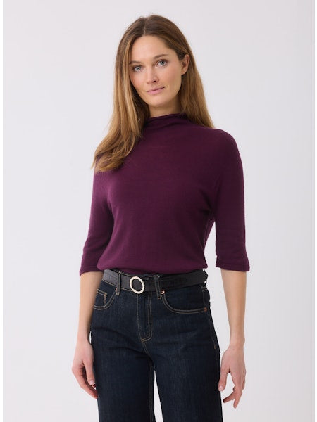 Majestic Filatures 100% Machine Washable Cashmere Long Sleeve Turtleneck | Prune