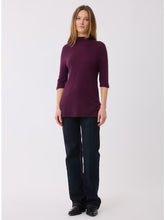 Load image into Gallery viewer, Majestic Filatures 100% Machine Washable Cashmere Long Sleeve Turtleneck | Prune