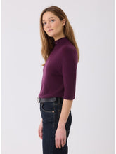 Load image into Gallery viewer, Majestic Filatures 100% Machine Washable Cashmere Long Sleeve Turtleneck | Prune