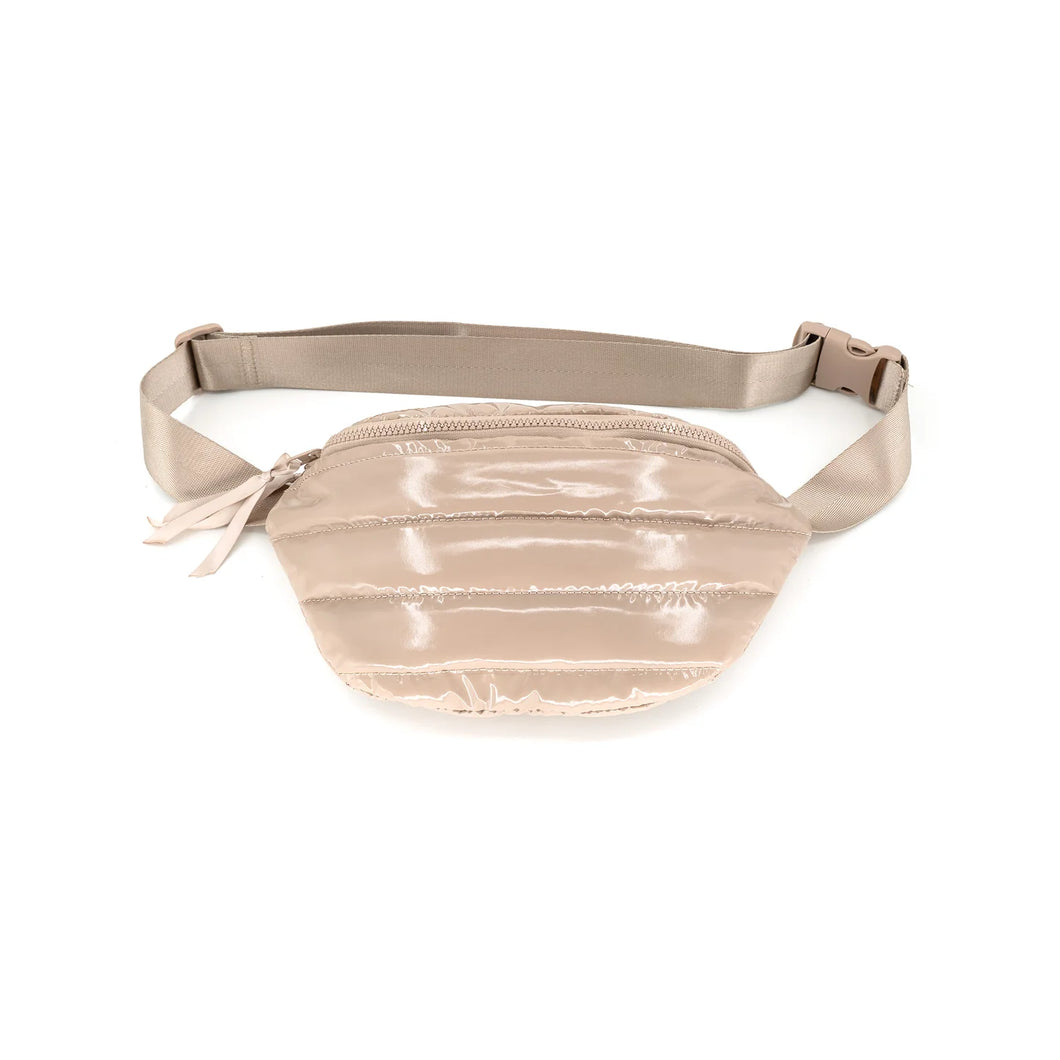 Puffer Belt Bag | Nude & Black