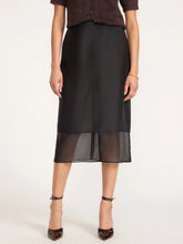 Load image into Gallery viewer, Brochu Walker The Kieran Skirt Sheer Layered Organza Midi Skirt | Black Onyx