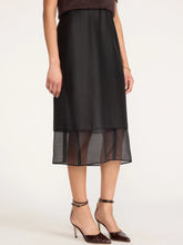 Load image into Gallery viewer, Brochu Walker The Kieran Skirt Sheer Layered Organza Midi Skirt | Black Onyx