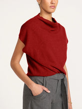 Load image into Gallery viewer, Brochu Walker The Morten Funnel Neck Cashmere Top | Crimson Red