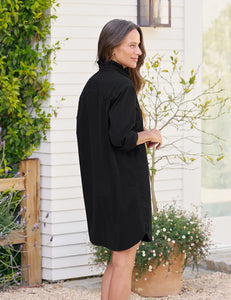 Frank & Eileen Mary Ruffle Ruffle Collar Shirtdress | Black