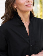Load image into Gallery viewer, Frank &amp; Eileen Mary Ruffle Ruffle Collar Shirtdress | Black