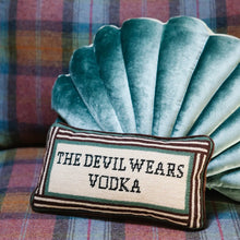 Load image into Gallery viewer, The Devil Wears Vodka Needlepoint Pillow