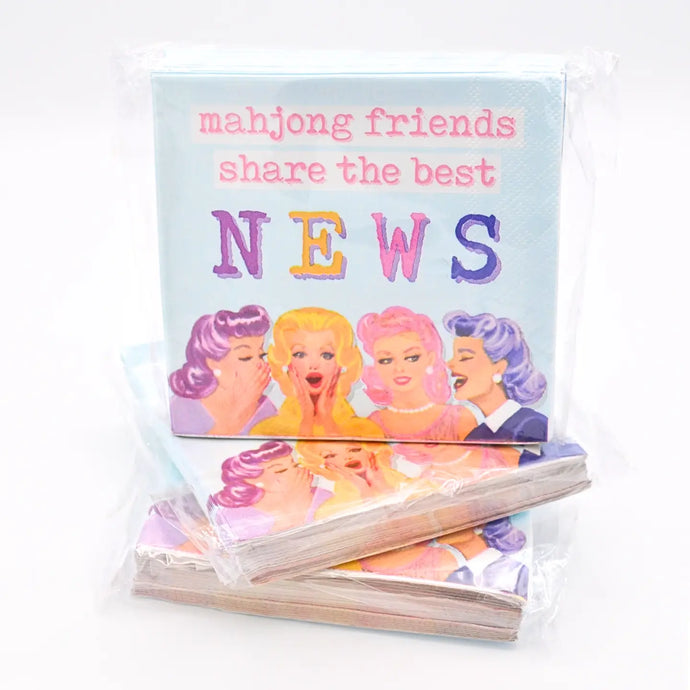 Mahjong Friends Share The Best NEWS Cocktail Napkins
