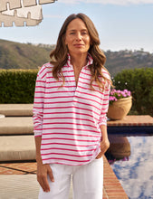Load image into Gallery viewer, Frank &amp; Eileen Patrick Popover Henley Tee | Lotus Stripe