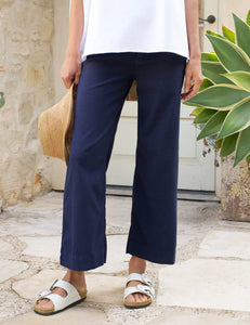 Frank & Eileen Wexford Wide Leg Linen Pant | Navy