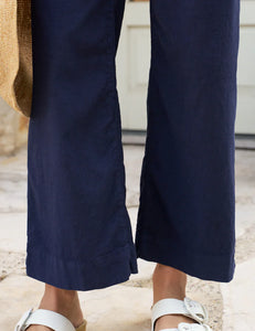 Frank & Eileen Wexford Wide Leg Linen Pant | Navy