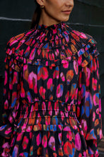 Load image into Gallery viewer, Farm Rio Iridescent Leopard Ruffle Mini Dress
