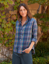 Load image into Gallery viewer, Frank &amp; Eileen | Eileen Relaxed Button-Up Shirt | Blue White Green Plaid Flannel