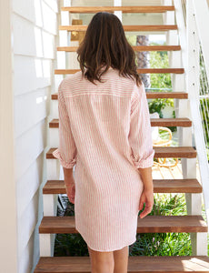 Frank & Eileen Mary Shirtdress | Classic Linen Pink Stripe