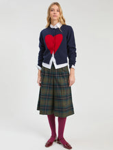Load image into Gallery viewer, Vilagallo Navy Red Heart Cardigan